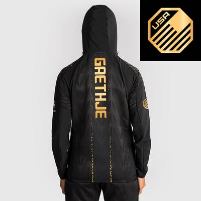 Justin Gaethje UFC Zenith by Venum Women's Authentic Fight Night Champion Full-Zip Walkout Hoodie - Black/Gold