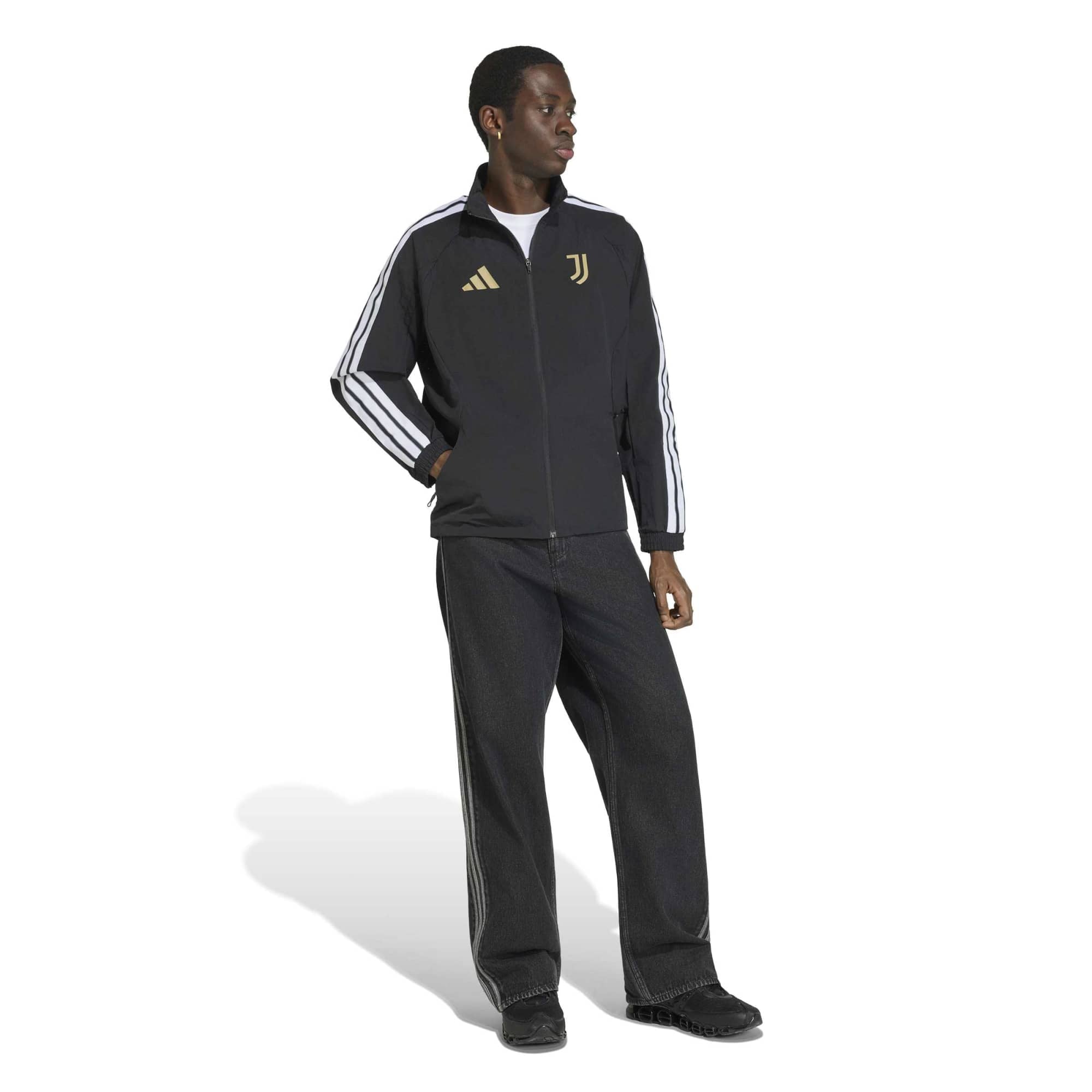 Veste zippée intégrale adidas Juventus 2026 Anthem noire pour homme