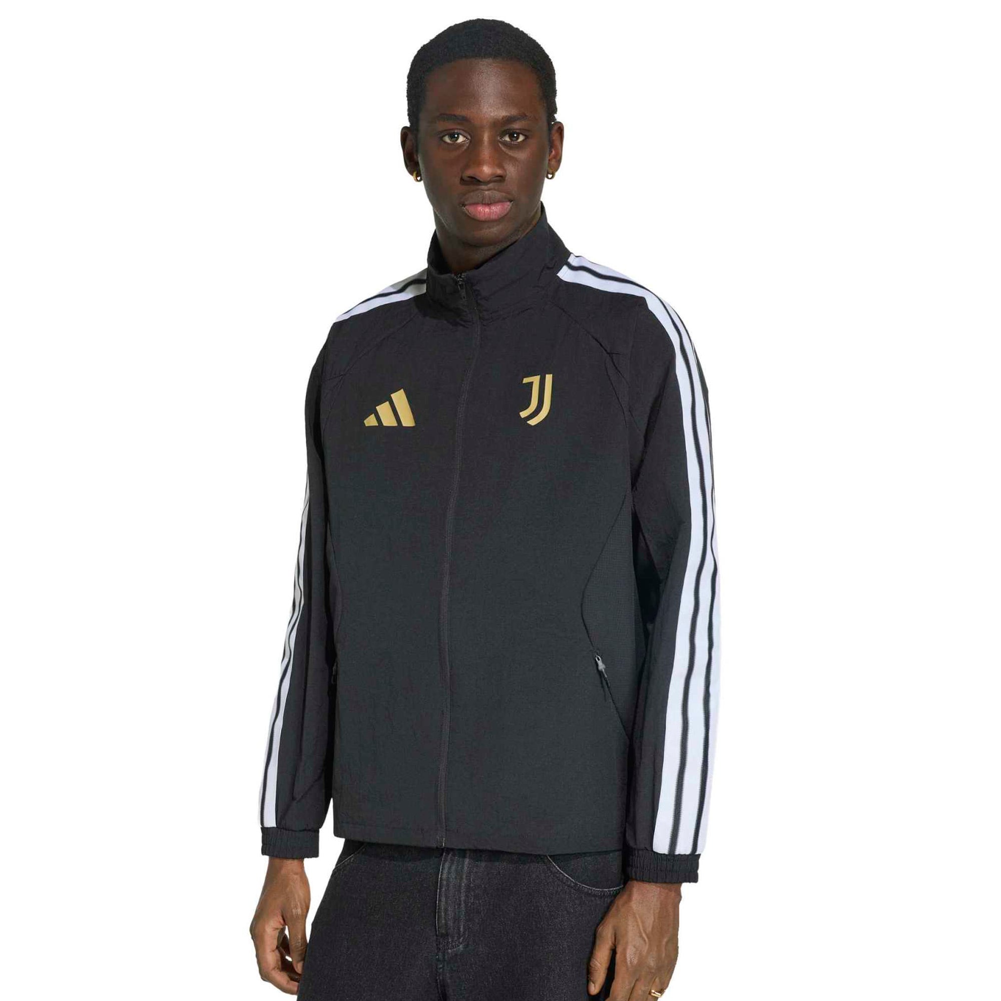 Veste zippée intégrale adidas Juventus 2026 Anthem noire pour homme
