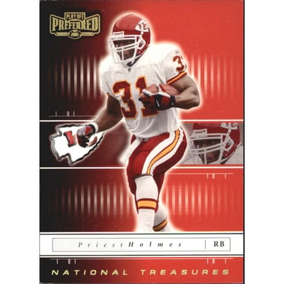 2001 Playoff Preferred National Treasures Gold #25 Priest Holmes