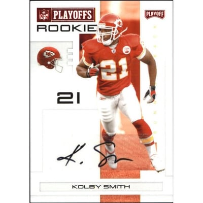 2007 Playoff NFL Playoffs Signatures Red #178 Kolby Smith/100
