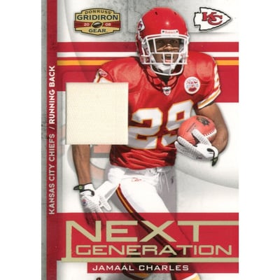 2008 Donruss Gridiron Gear Next Generation Jerseys Prime #25 Jamaal Charles