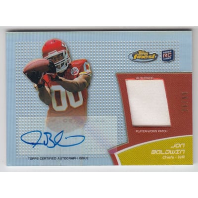 2011 Finest Rookie Patch Autographs Refractors #RAPJB Jon Baldwin