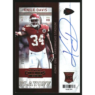 2013 Panini Contenders Playoff Ticket #219B Knile Davis AU