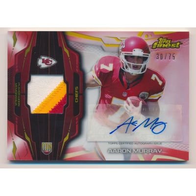 2014 Finest Rookie Patch Autographs Red Refractors #RAPAM Aaron Murray