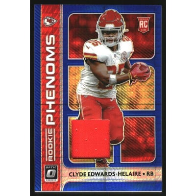2020 Donruss Optic Rookie Phenoms Jerseys Blue Hyper #21 Clyde Edwards-Helaire