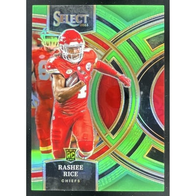 2023 Panini Select Neon Green Prizms #132 Rashee Rice RC Premier Level /49