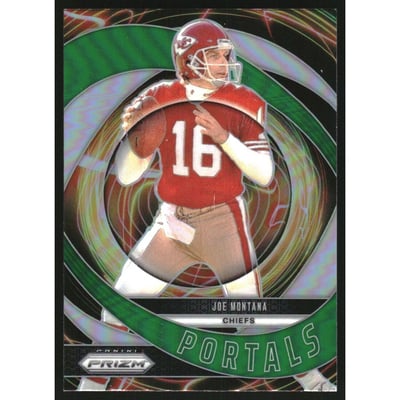 2024 Panini Prizm Portals Prizms Green #1 Joe Montana