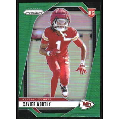 2024 Panini Prizm Prizms Green #399 Xavier Worthy