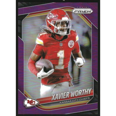 2025 Panini Prizm Prizms Purple #197 Xavier Worthy