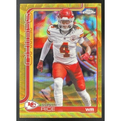 2025 Topps Chrome Gold Wave Refractor #147 Rashee Rice /50