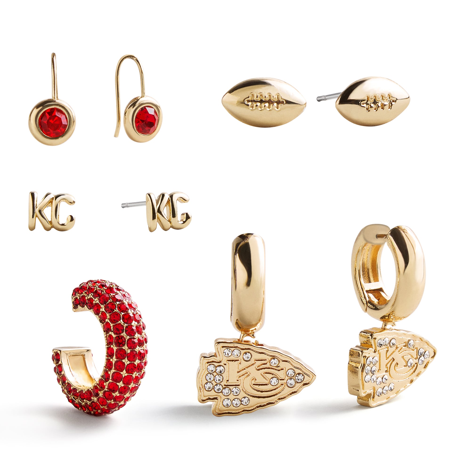 Ensemble de boucles d'oreilles assorties BaubleBar Kansas City Chiefs