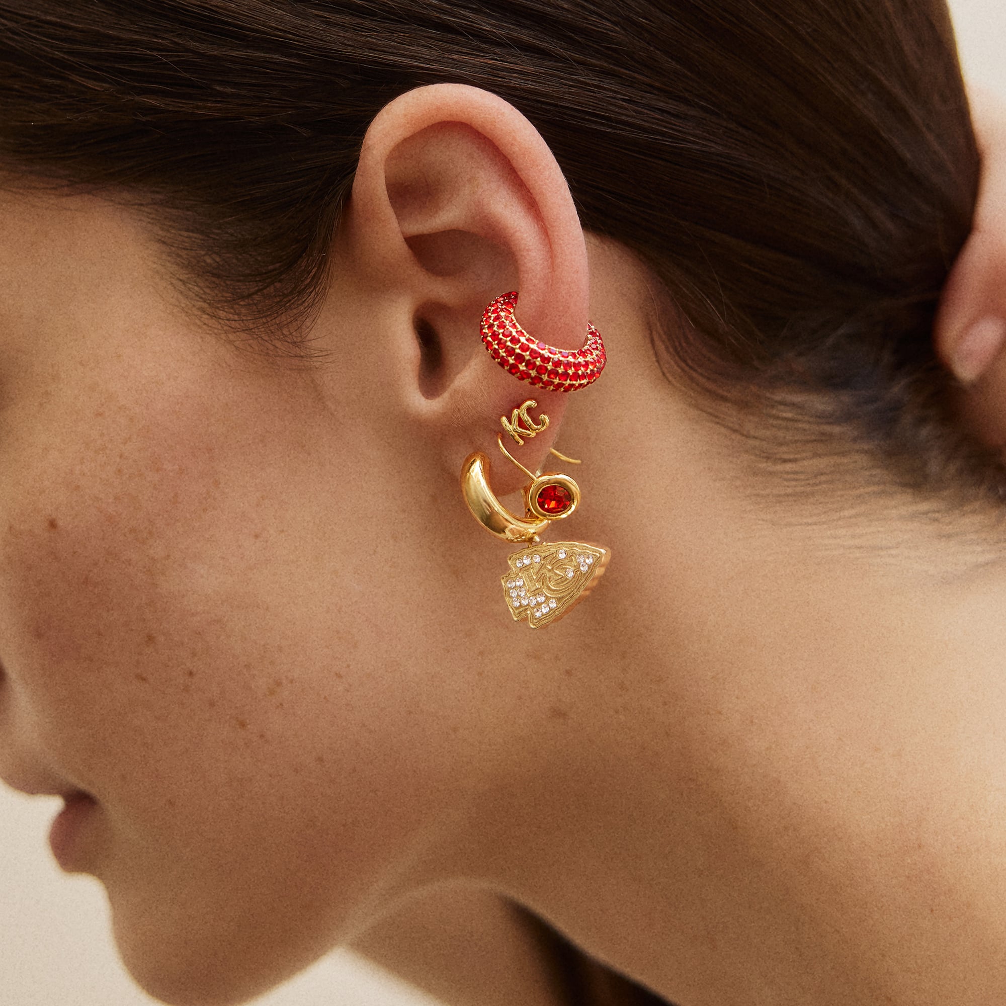 Ensemble de boucles d'oreilles assorties BaubleBar Kansas City Chiefs
