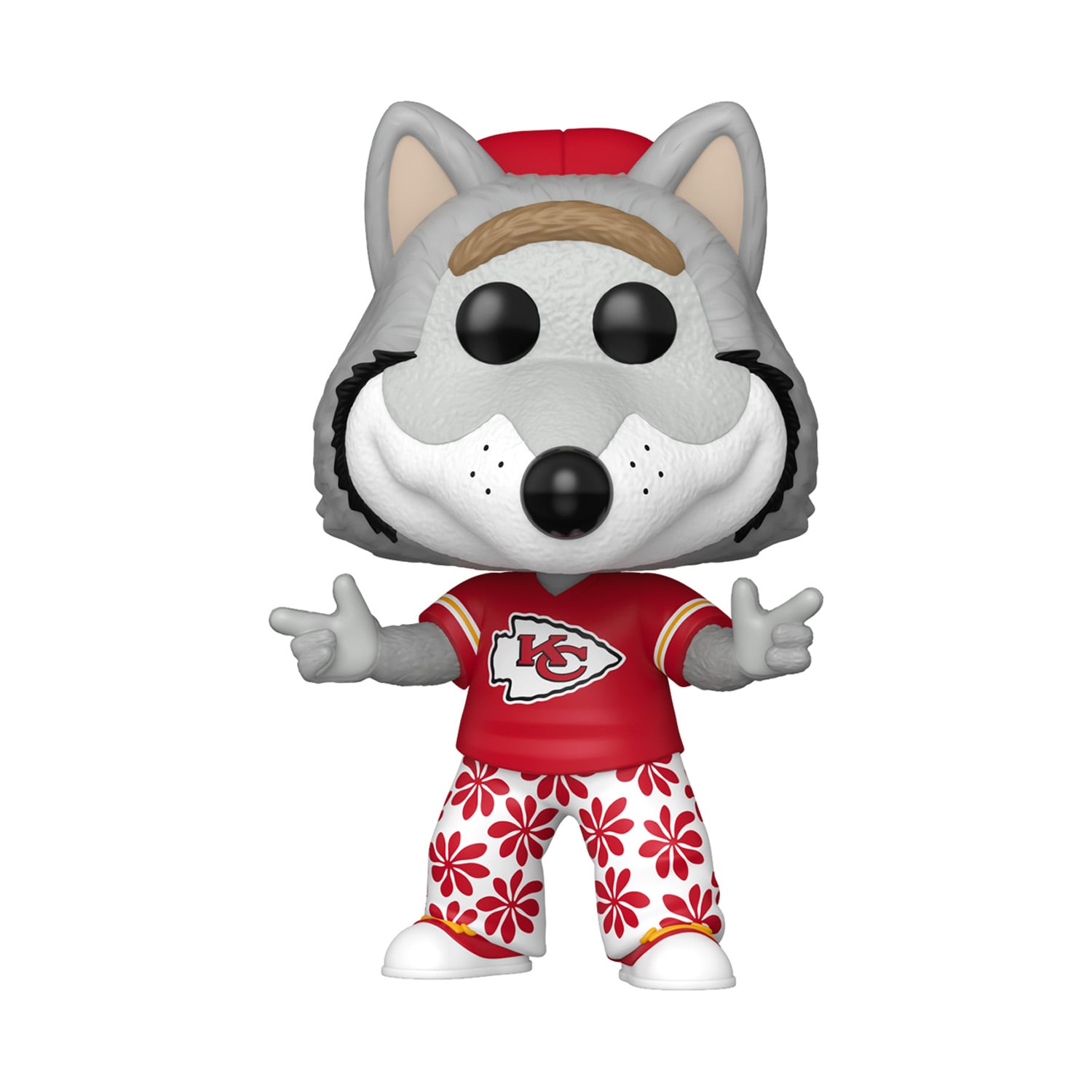 Figurine Funko Pop! en vinyle représentant le loup, mascotte NFL des Kansas City Chiefs.