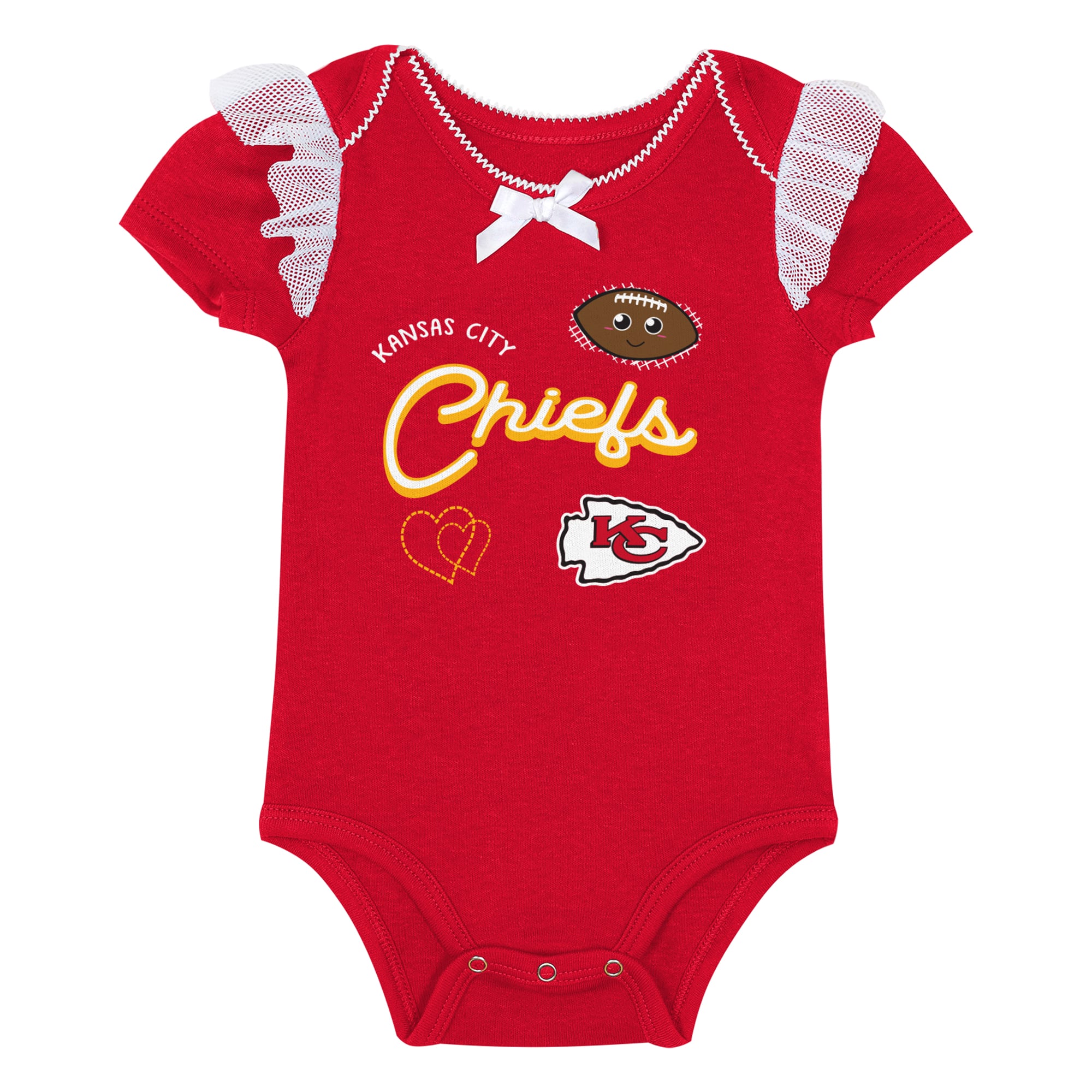Ensemble body et jupe imprimé cœurs fondus rouges Kansas City Chiefs pour nouveau-né Outerstuff