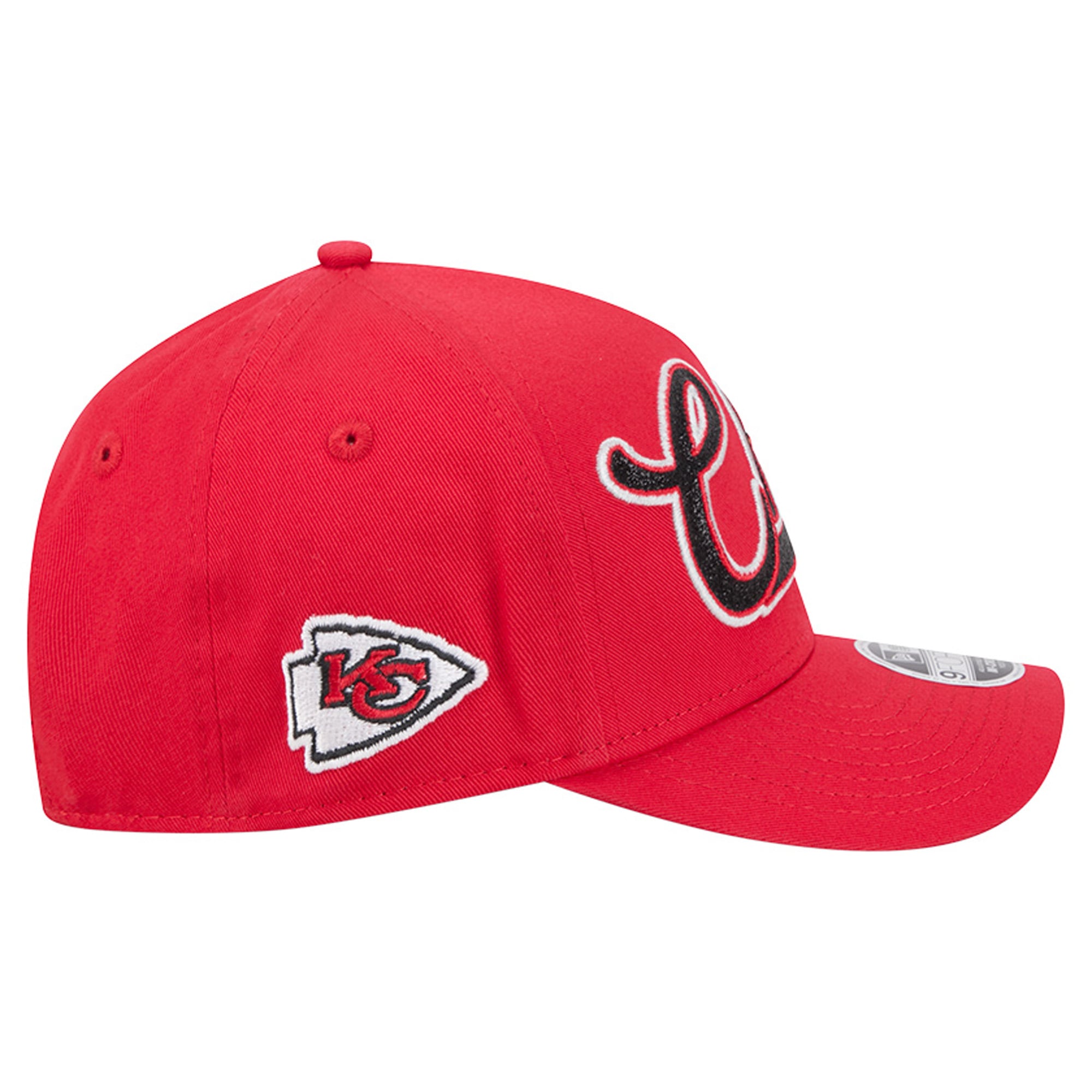Casquette ajustable New Era Glitz 9FORTY rouge Kansas City Chiefs pour filles