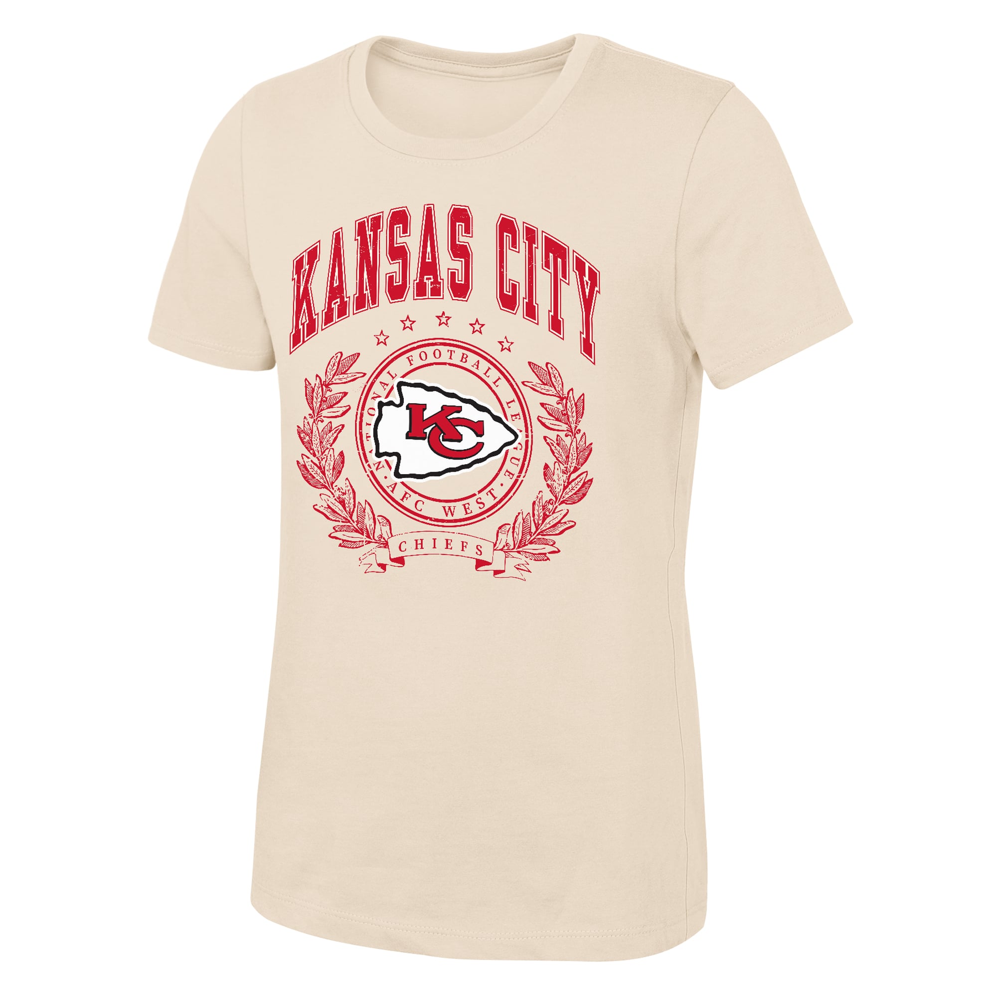 Girls Youth Outerstuff  Natural Kansas City Chiefs Undefeated T-Shirt