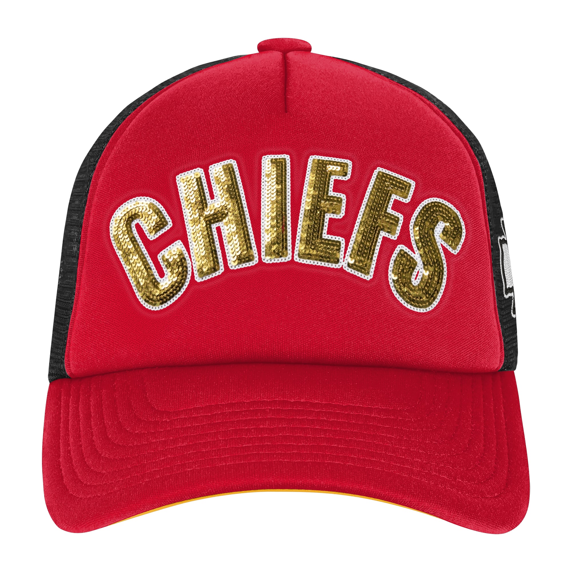Girls Youth Outerstuff Red Kansas City Chiefs Bling Adjustable Trucker Hat