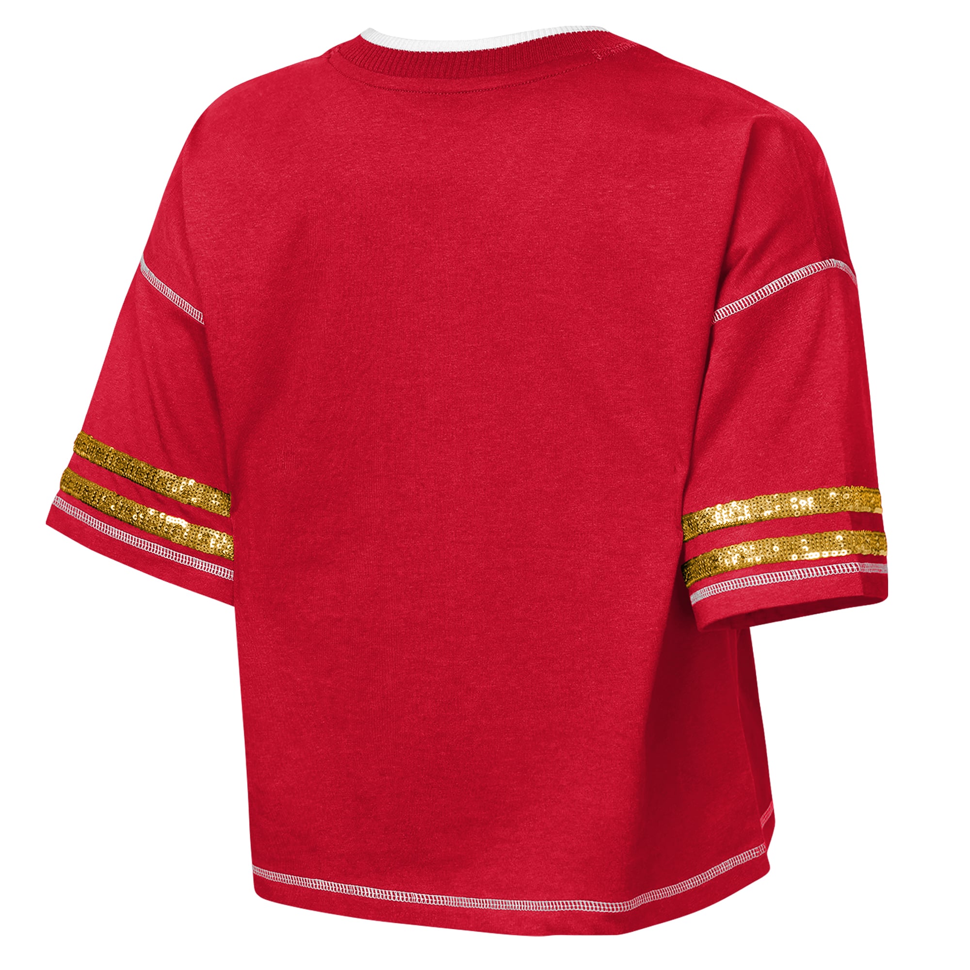 Girls Youth Outerstuff Red Kansas City Chiefs Toe Tap Sequin T-Shirt