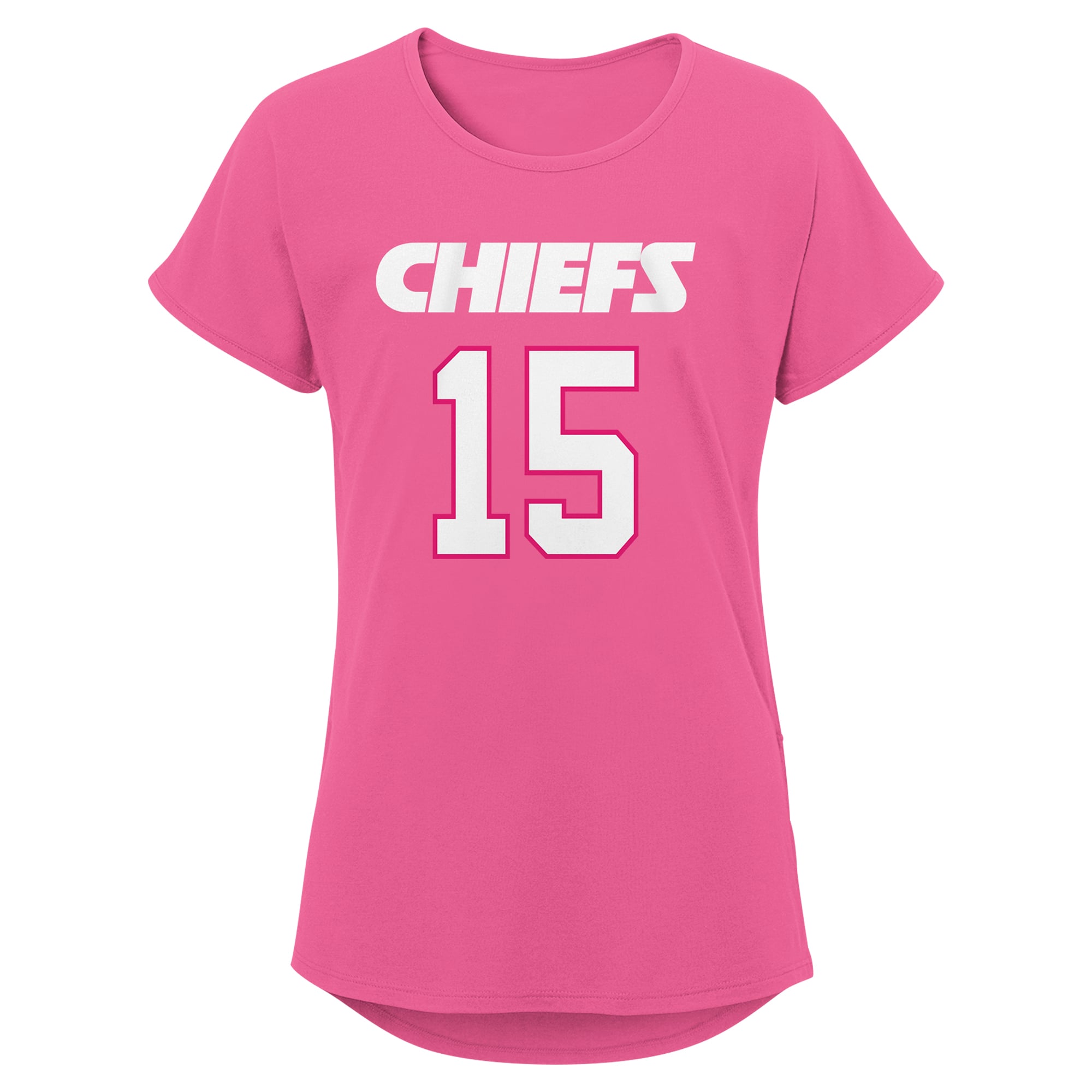 Girls Youth Patrick Mahomes Pink Kansas City Chiefs Player Name & Number T-Shirt
