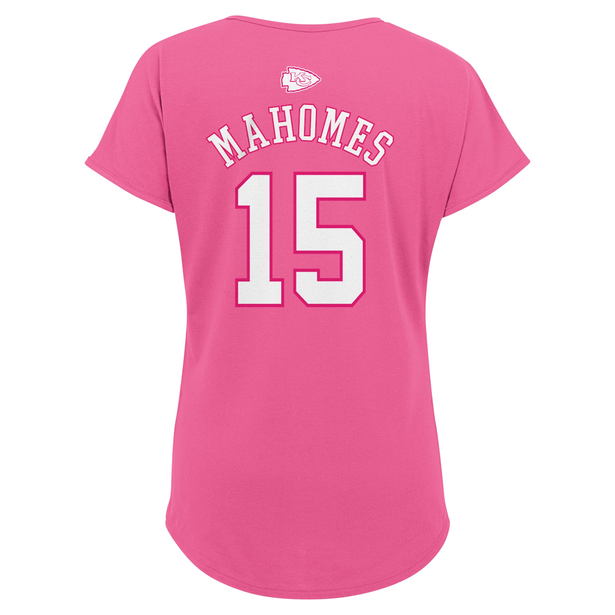 Girls Youth Patrick Mahomes Pink Kansas City Chiefs Player Name & Number T-Shirt