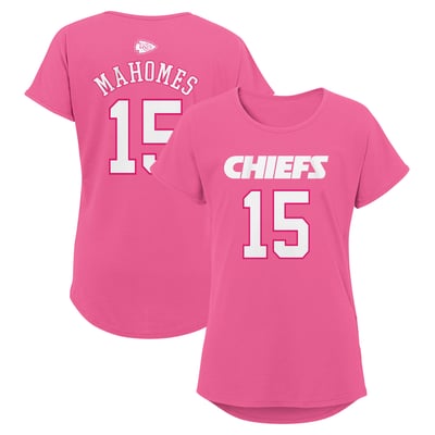 Patrick Mahomes Kansas City Chiefs Girls Youth Player Name & Number T-Shirt - Pink