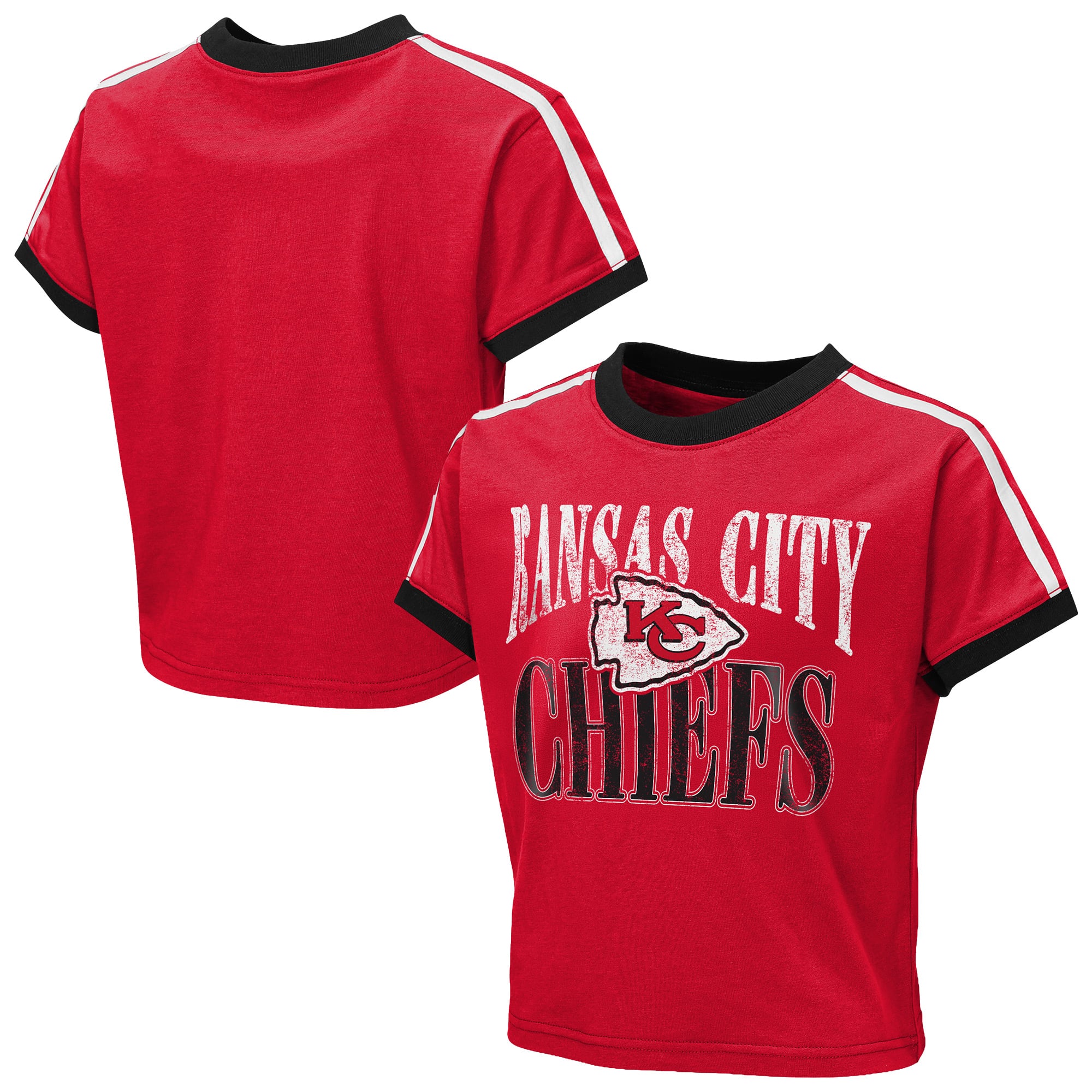 T-shirt court à col rond rouge Kansas City Chiefs pour bébé, par Erin Andrews, de la marque Girls Youth WEAR.