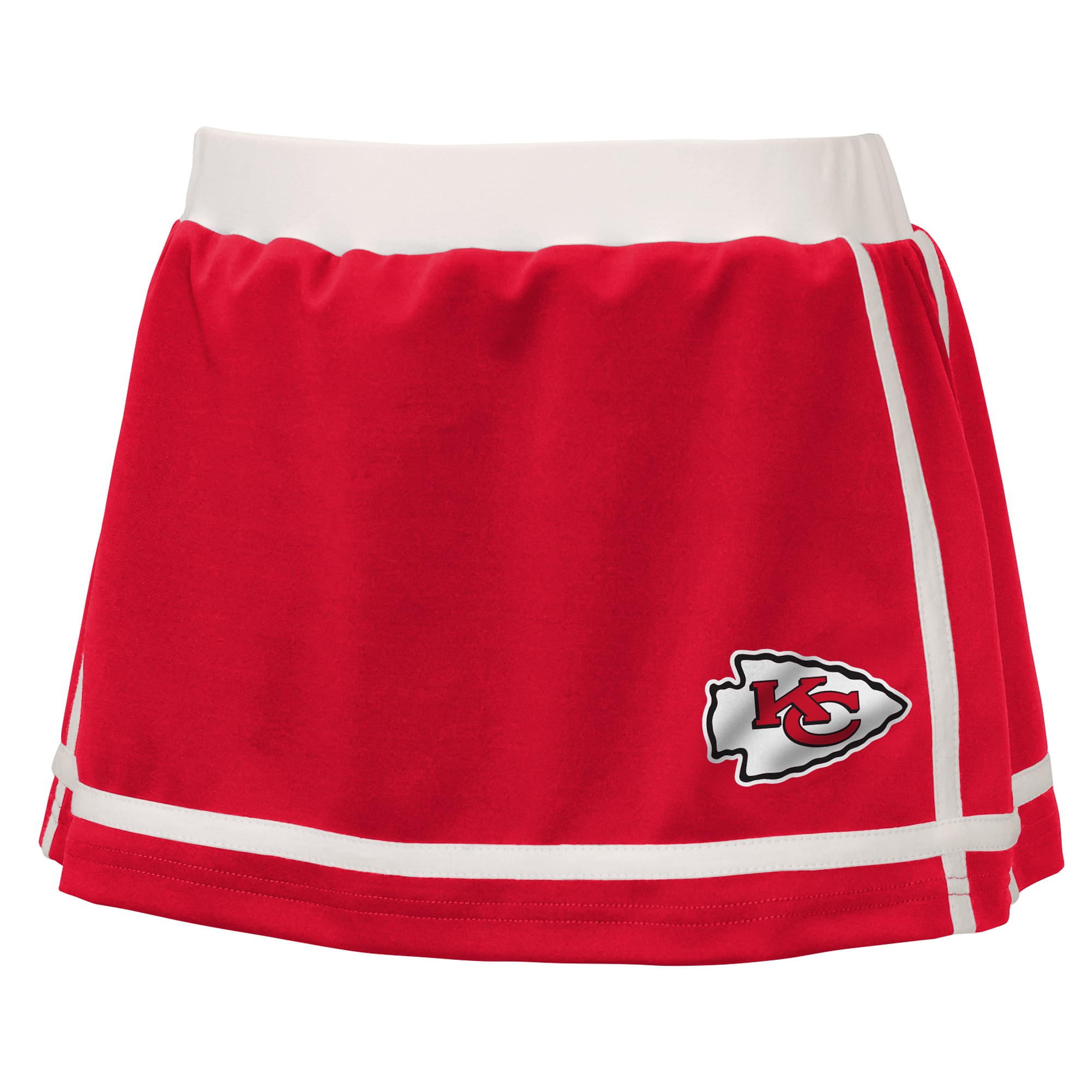 Jupe-short rayée rouge des équipes spéciales Chiefs de Kansas City, par Erin Andrews, pour jeunes filles