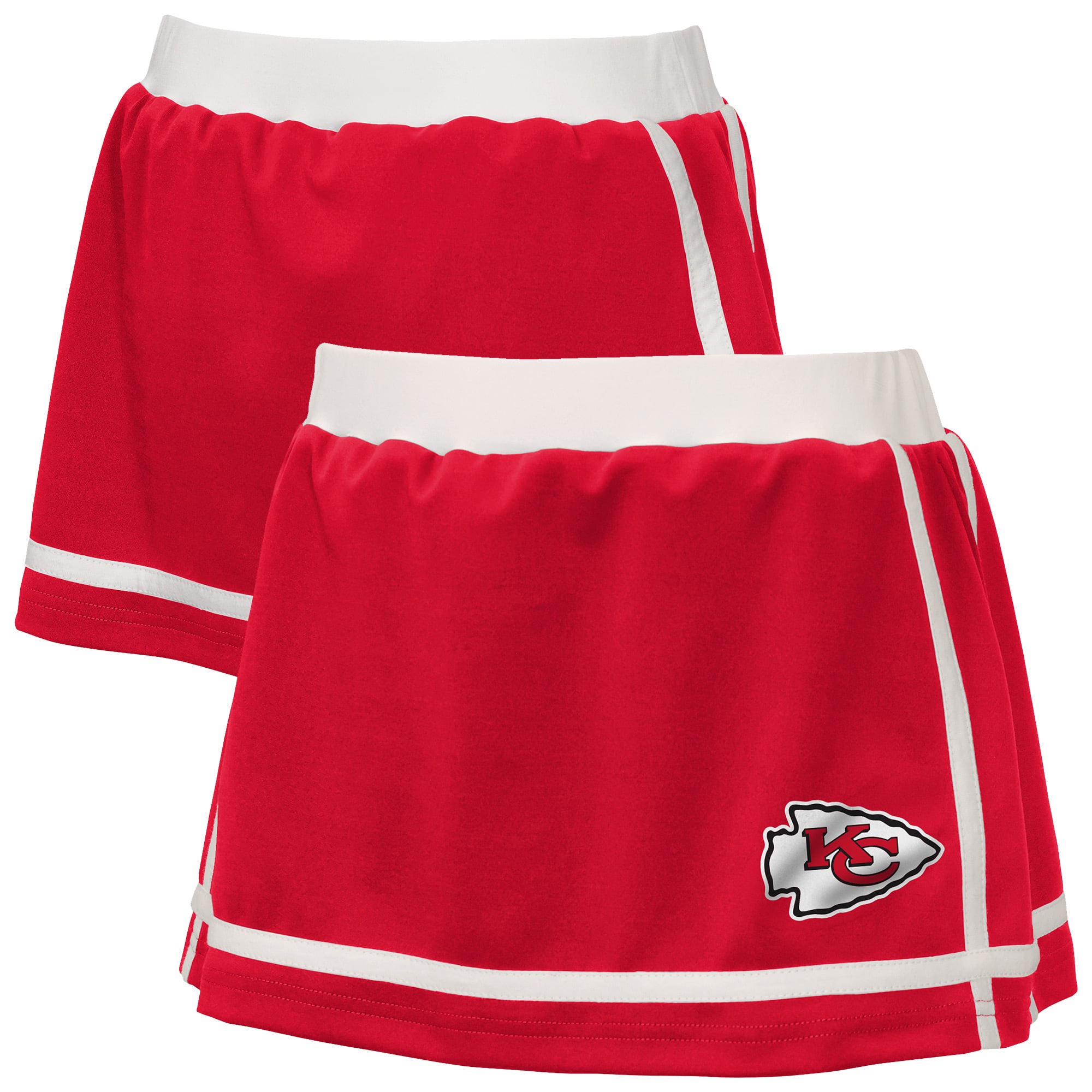 Jupe-short rayée rouge des équipes spéciales Chiefs de Kansas City, par Erin Andrews, pour jeunes filles