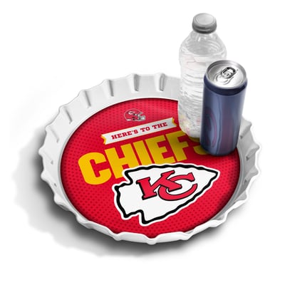 Kansas City Chiefs IDNA 13" Bottle Cap Serving Tray