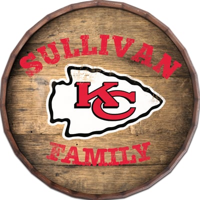 Kansas City Chiefs 24" Personalized Barrel Top