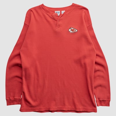 Kansas City Chiefs All Out Fan! 90s Long Sleeve Top - Red - XL by Fanatics Real Vintage