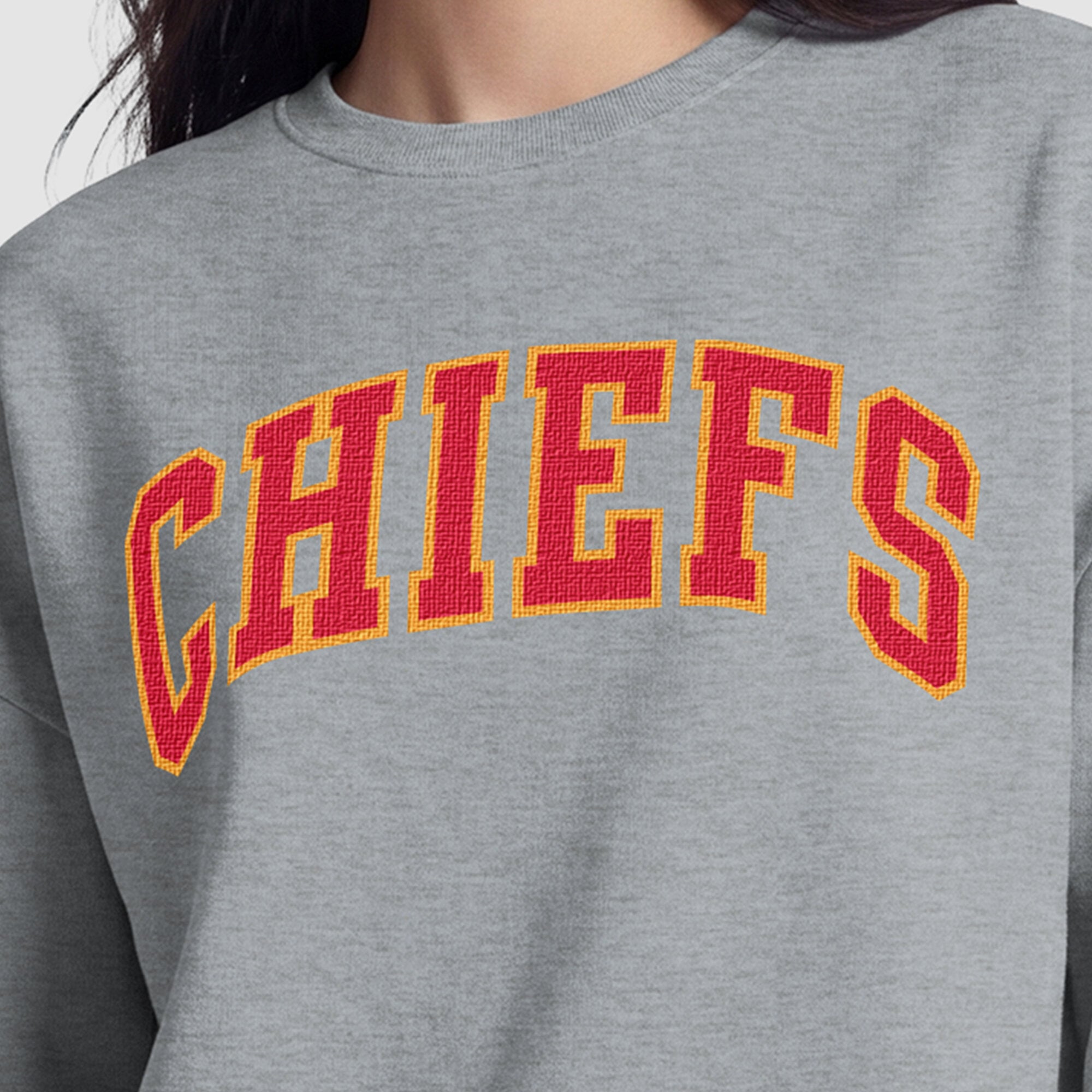Sweat-shirt à doublure contrastée pour femme, Kansas City Chiefs Champion - Gris chiné