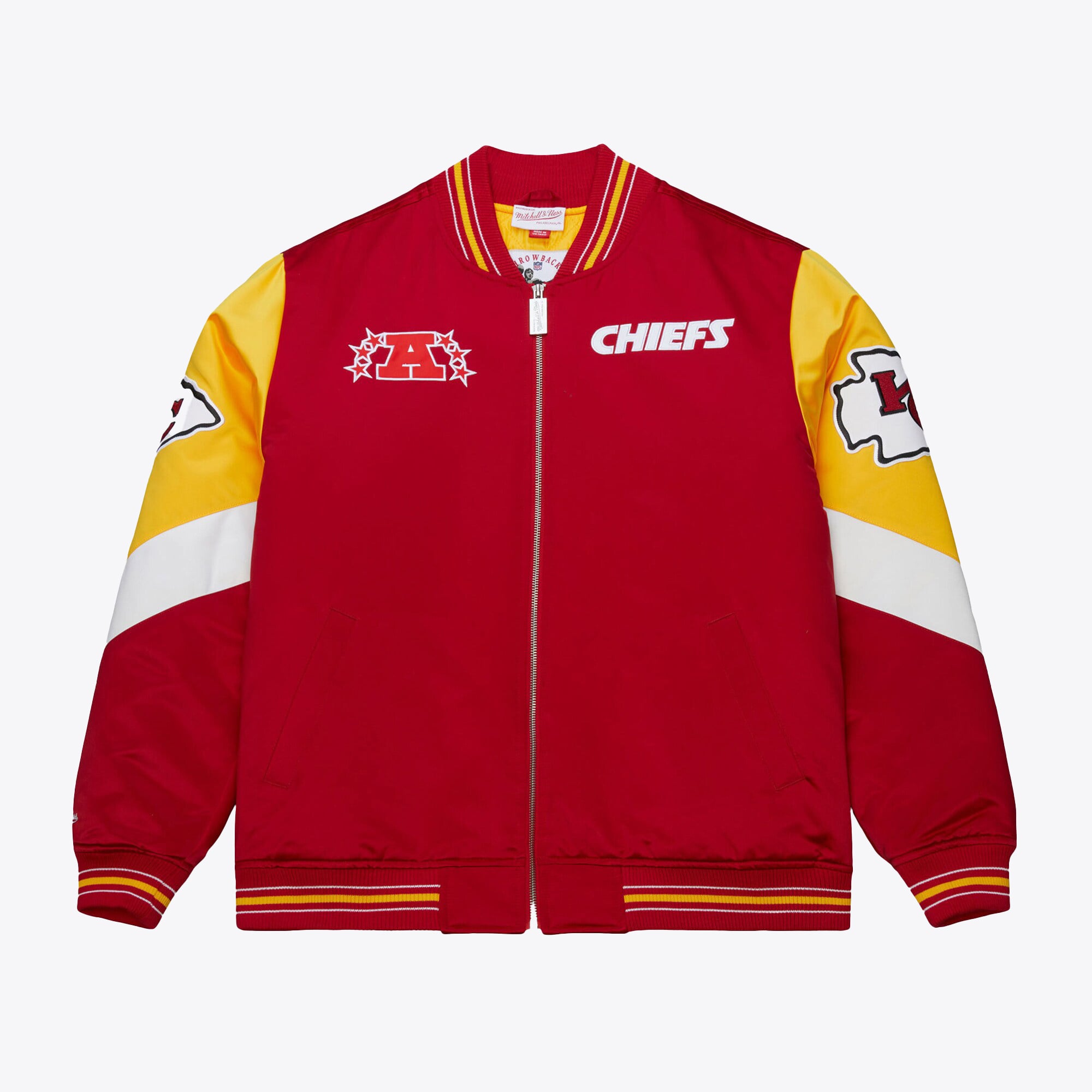 80s unknown カンザスシティチーフス サテン スタジャン 8 Ball Jacket 