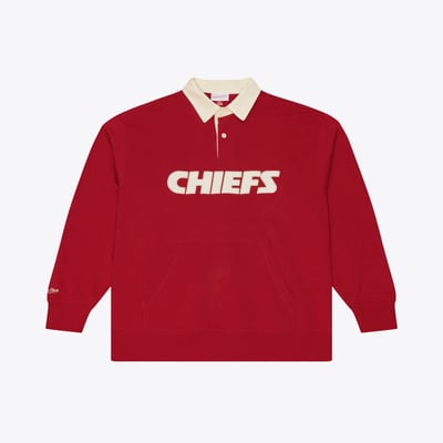 Camiseta de rugby Mitchell & Ness Retro Roots de los Kansas City Chiefs NFL para hombre