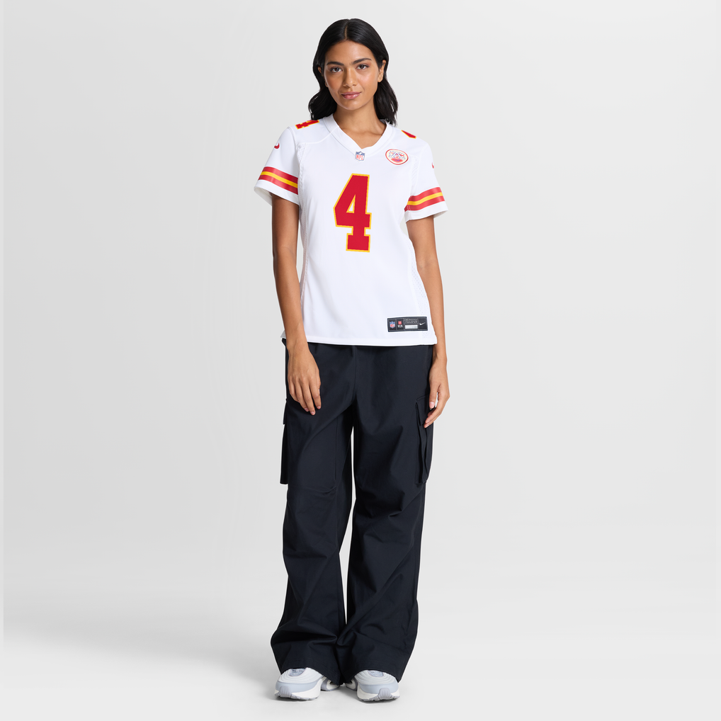 Kansas City Chiefs Nike Game Road Jersey - White - Rashee Rice - Womens