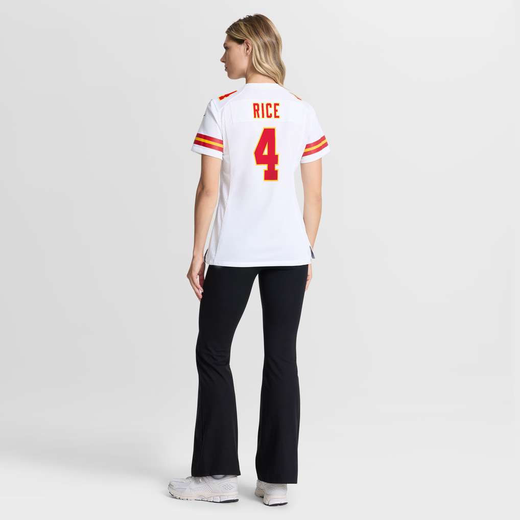 Kansas City Chiefs Nike Game Road Jersey - White - Rashee Rice - Womens