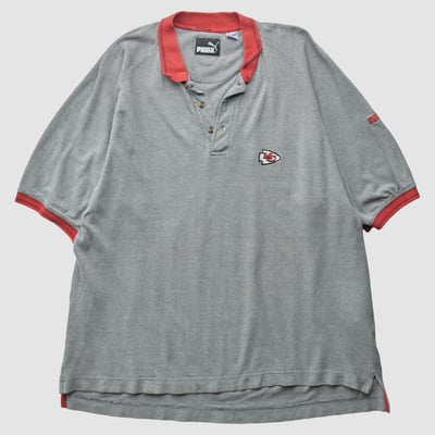 Kansas City Chiefs Puma 90s Polo - Heather Gray - 2XL by Fanatics Real Vintage