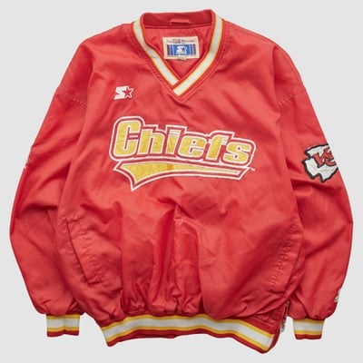 Kansas City Chiefs Starter 2000s Pullover Jacket - Red - L by Fanatics Real Vintage