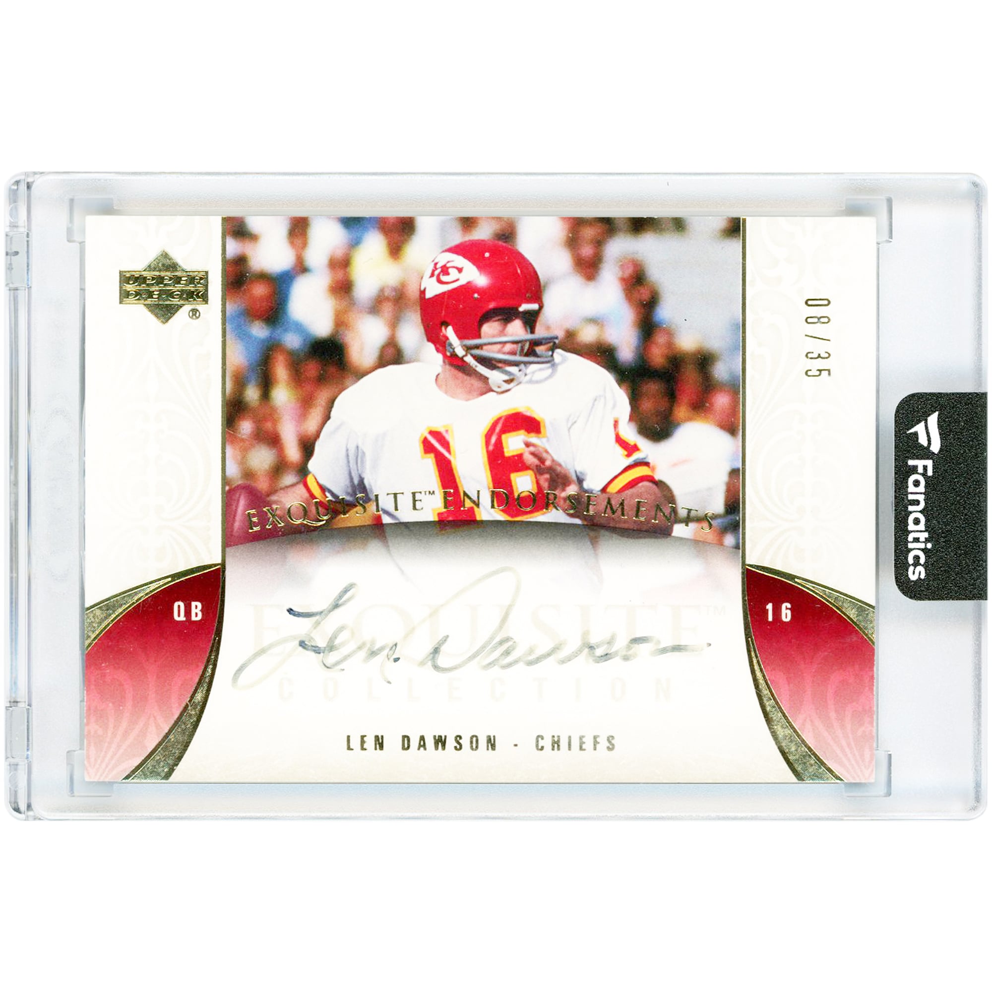 Len Dawson Kansas City Chiefs Autographed 2006 Upper Deck Exquisite Collection Exquisite Endorsements #EE-LD #8/35 Card