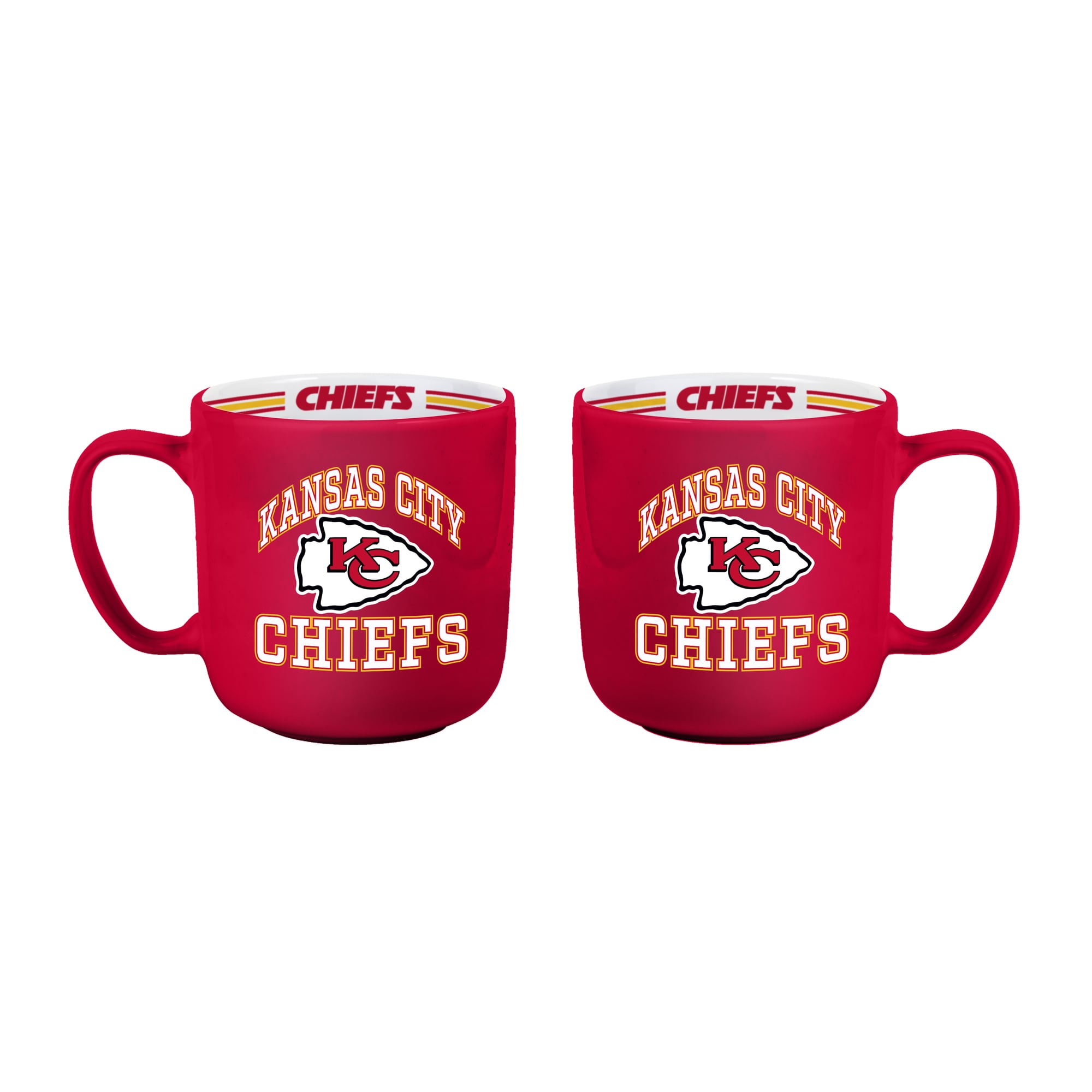 Logo Brands Kansas City Chiefs Two-Piece 15oz. Stripe Mug Set