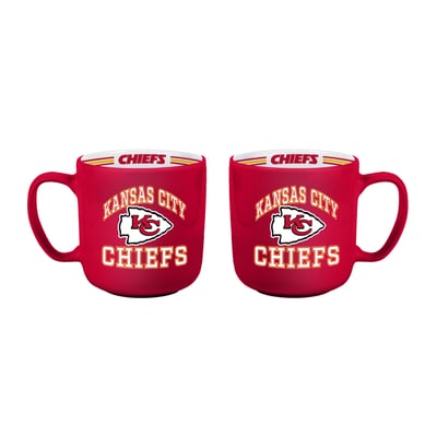 Kansas City Chiefs Logo Brands Two-Piece 15oz. Stripe Mug Set