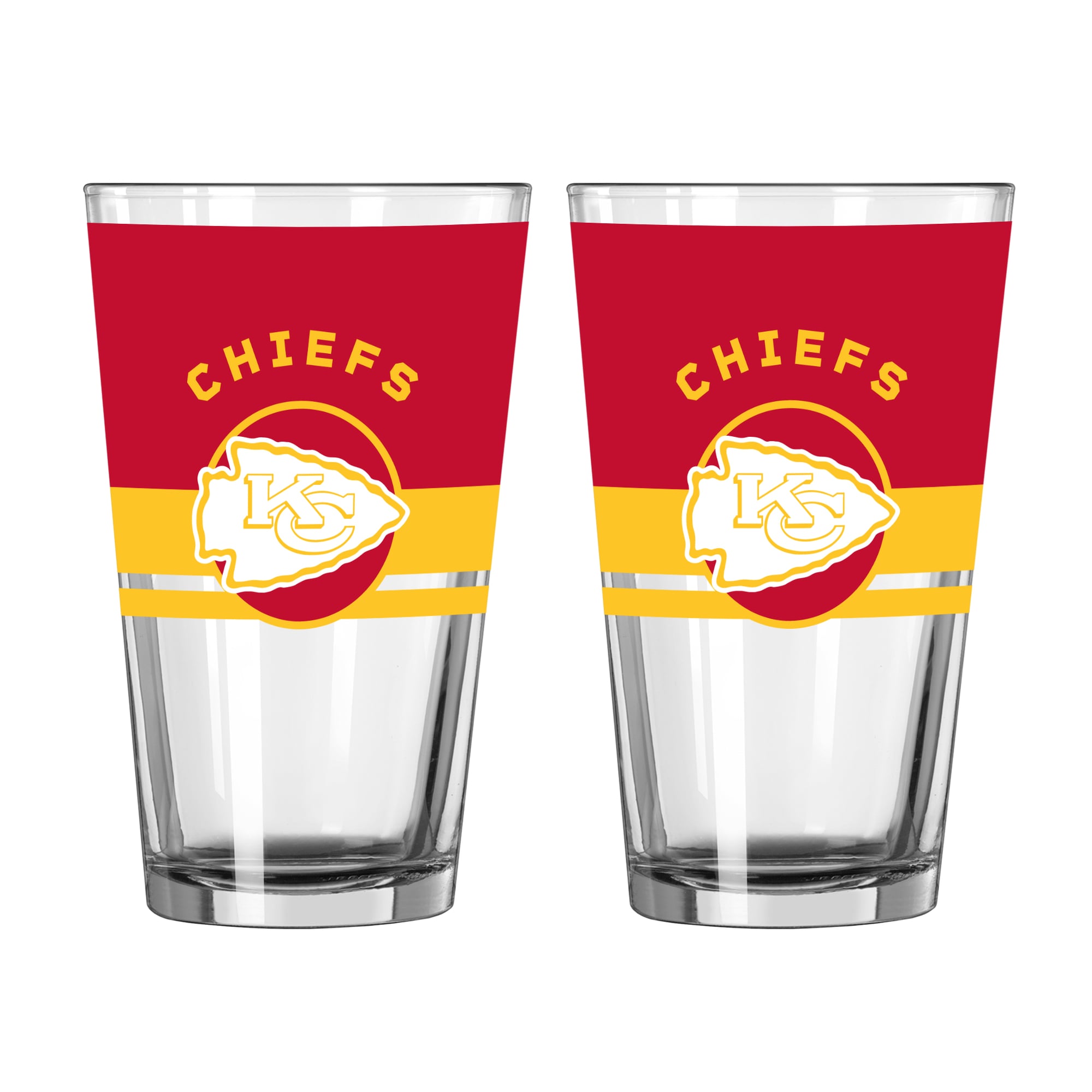 Ensemble de deux verres à bière Horizon de 473 ml (16 oz) Logo Brands Kansas City Chiefs