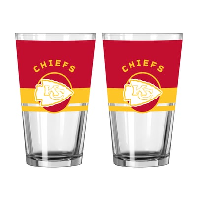 Kansas City Chiefs Logo Brands Two-Piece 16oz. Horizon Pint Glass Set