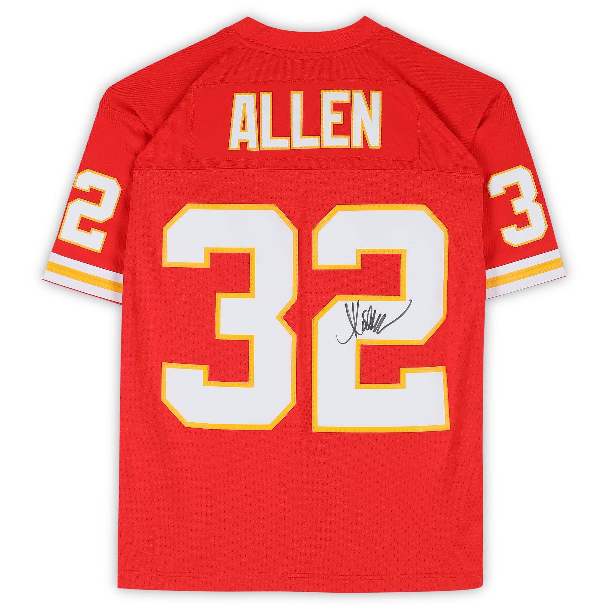 Maillot réplique rouge Mitchell & Ness 1994 autographié par Marcus Allen des Kansas City Chiefs