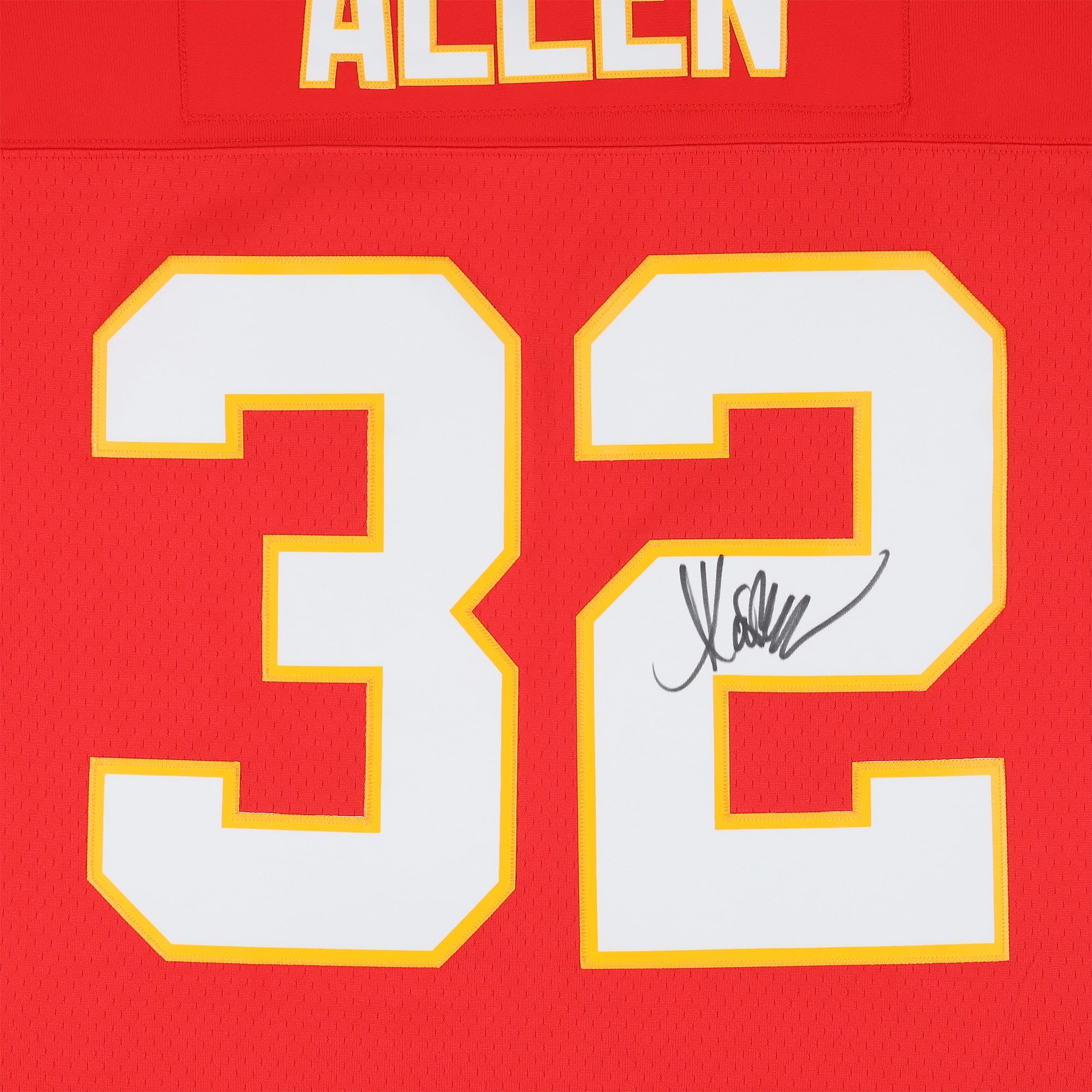 Maillot réplique rouge Mitchell & Ness 1994 autographié par Marcus Allen des Kansas City Chiefs