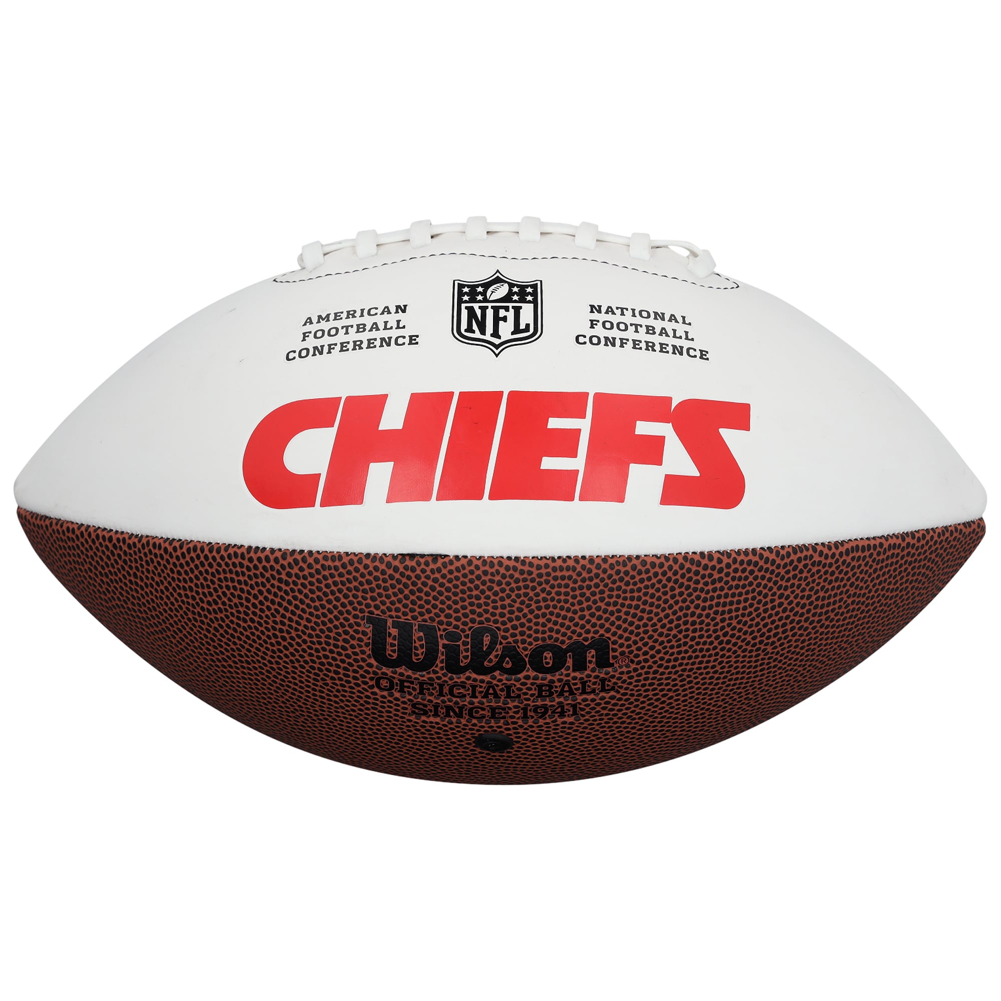 Ballon de football Wilson White Panel autographié par Marcus Allen, des Chiefs de Kansas City