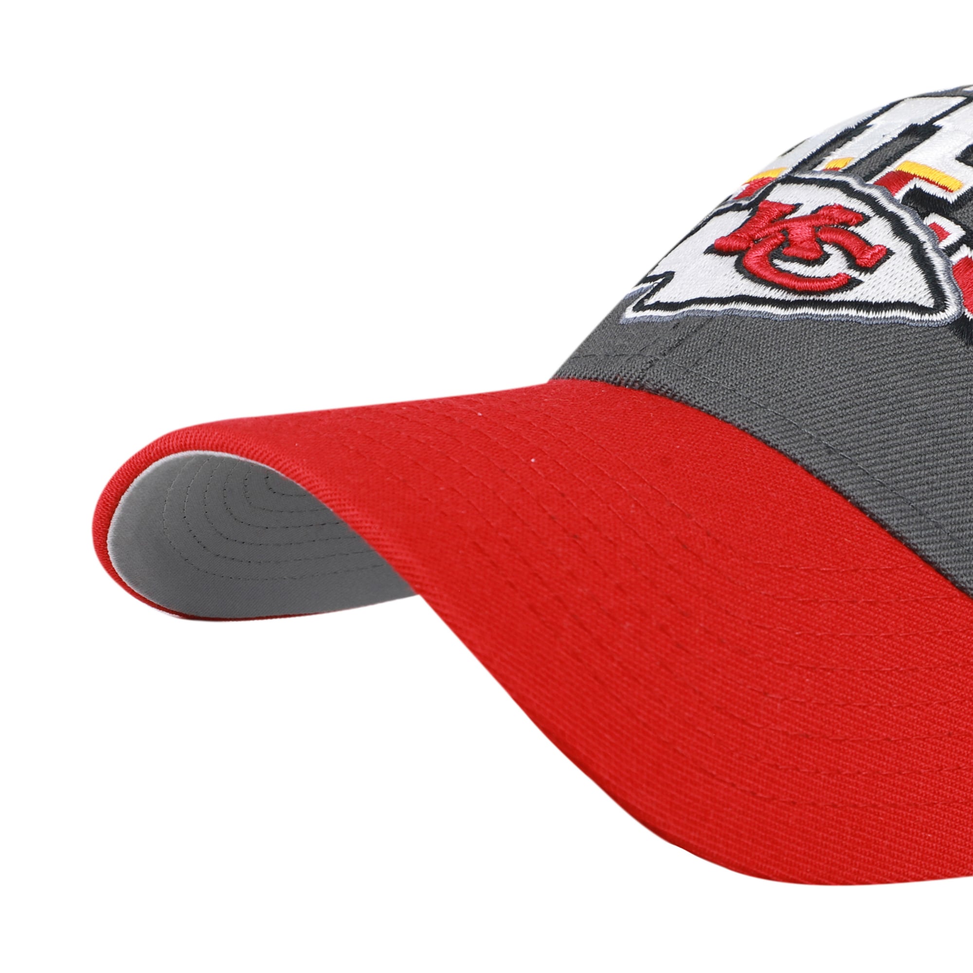 Men's '47 Charcoal Kansas City Chiefs Split Block MVP Adjustable Hat