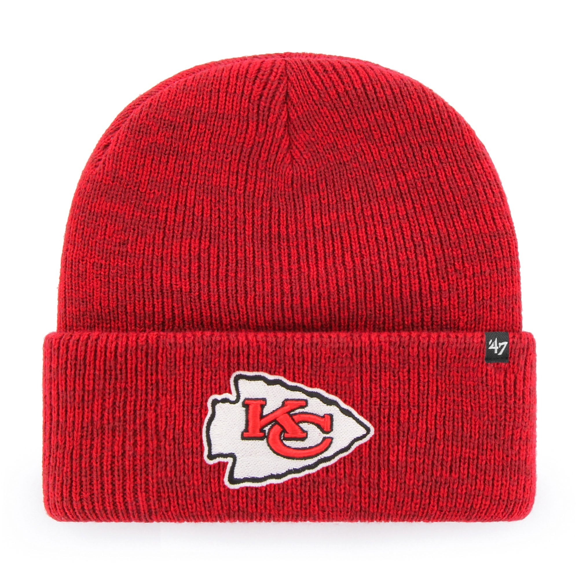 Bonnet en tricot à revers Brain Freeze des Kansas City Chiefs '47 pour homme, rouge chiné