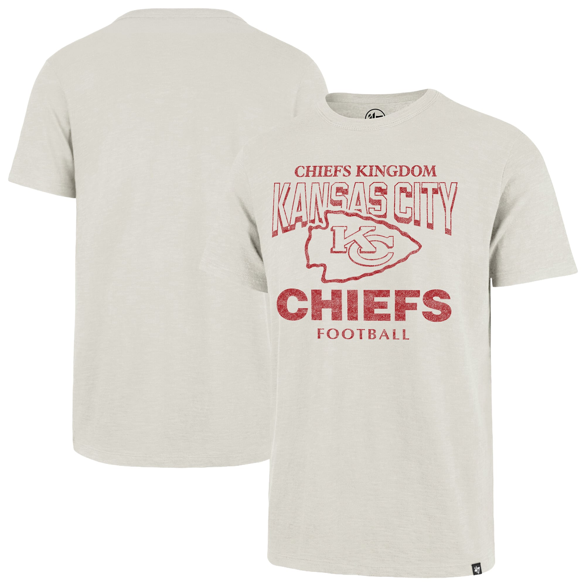 Men's '47 Natural Kansas City Chiefs Head On Scrum Slub T-Shirt